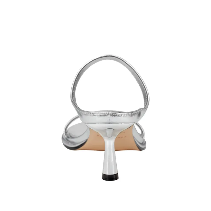 Women Sandals Marc Fisher Alonde Heeled Slide Sandal Silver