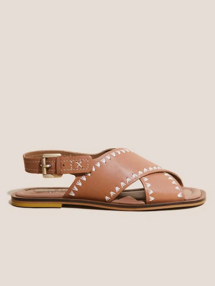 Women SANDALS White Stuff Craft Leather Sandal Mid Tan