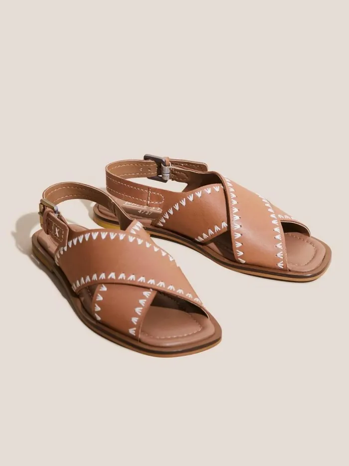 Women SANDALS White Stuff Craft Leather Sandal Mid Tan