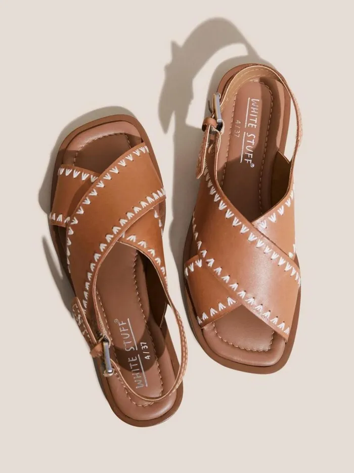 Women SANDALS White Stuff Craft Leather Sandal Mid Tan