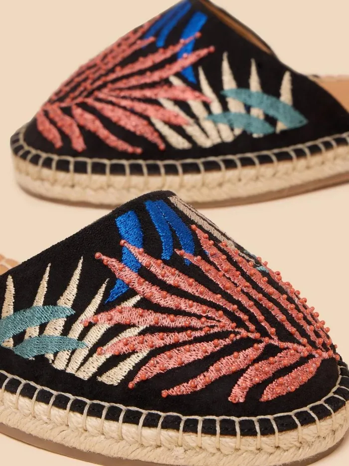 Women SANDALS White Stuff Honeysuckle Leaf Espadrille Black Multi Women SANDALS White Stuff Honeysuckle Leaf Espadrille Black Multi