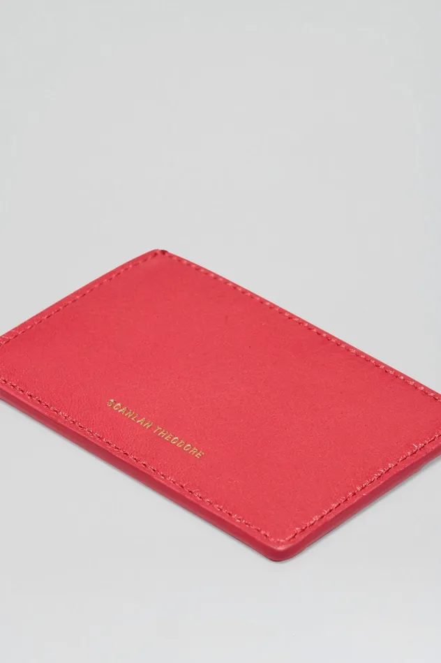 Women Scanlan Theodore Bags FLAT CARD HOLDER Raspberry Women Scanlan Theodore Bags FLAT CARD HOLDER Raspberry