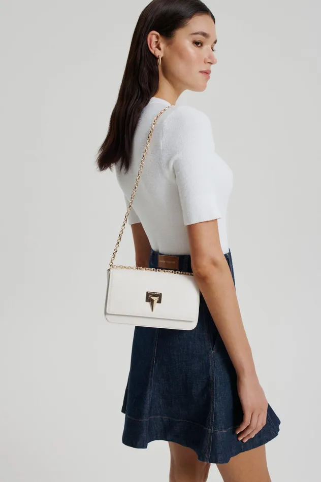 Women Scanlan Theodore Bags TRIANGLE SLIM BAG Crema