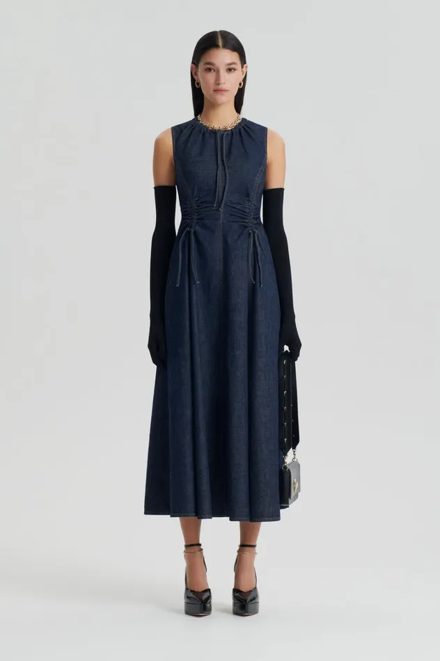 Women Scanlan Theodore Denim DENIM CARGO DRESS Indigo