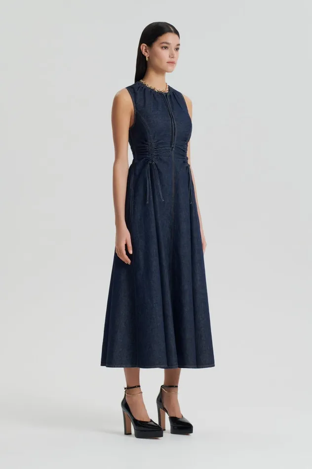 Women Scanlan Theodore Denim DENIM CARGO DRESS Indigo Women Scanlan Theodore Denim DENIM CARGO DRESS Indigo