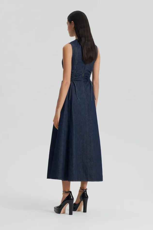 Women Scanlan Theodore Denim DENIM CARGO DRESS Indigo Women Scanlan Theodore Denim DENIM CARGO DRESS Indigo