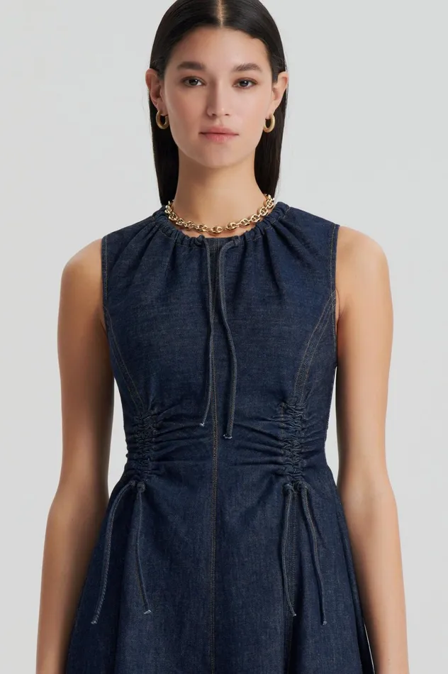 Women Scanlan Theodore Denim DENIM CARGO DRESS Indigo Women Scanlan Theodore Denim DENIM CARGO DRESS Indigo