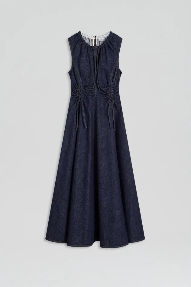Women Scanlan Theodore Denim DENIM CARGO DRESS Indigo Women Scanlan Theodore Denim DENIM CARGO DRESS Indigo