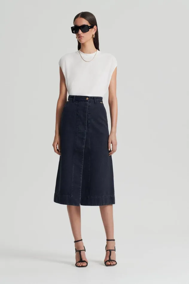 Women Scanlan Theodore Denim DENIM SKIRT Washedblack