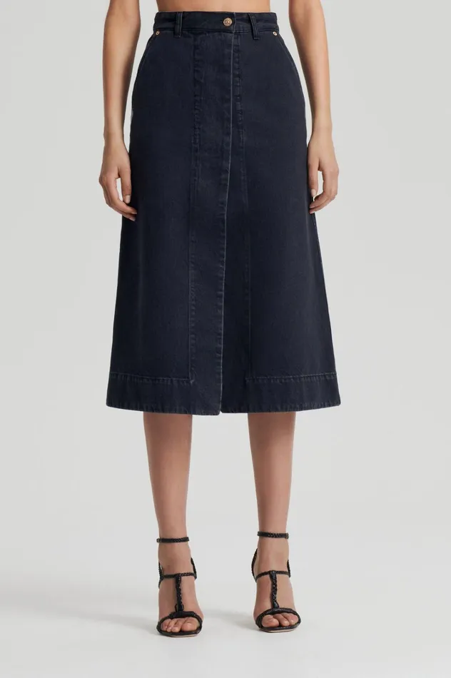 Women Scanlan Theodore Denim DENIM SKIRT Washedblack Women Scanlan Theodore Denim DENIM SKIRT Washedblack