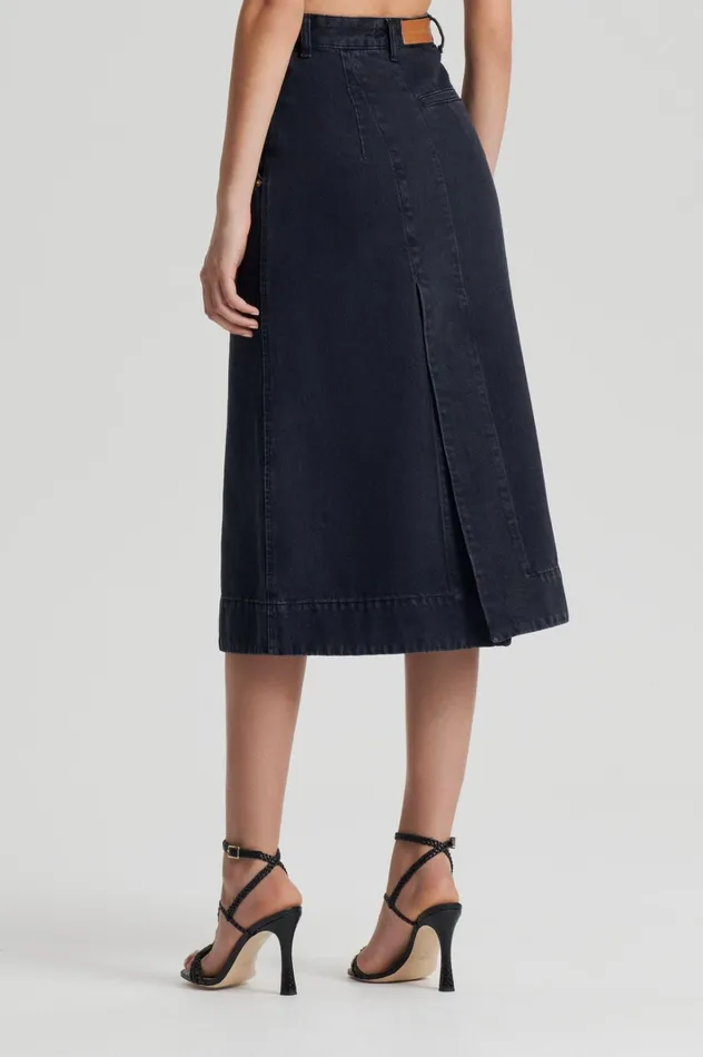 Women Scanlan Theodore Denim DENIM SKIRT Washedblack Women Scanlan Theodore Denim DENIM SKIRT Washedblack