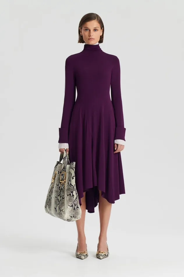 Women Scanlan Theodore Dresses DRAPE HEM DRESS Mulberry