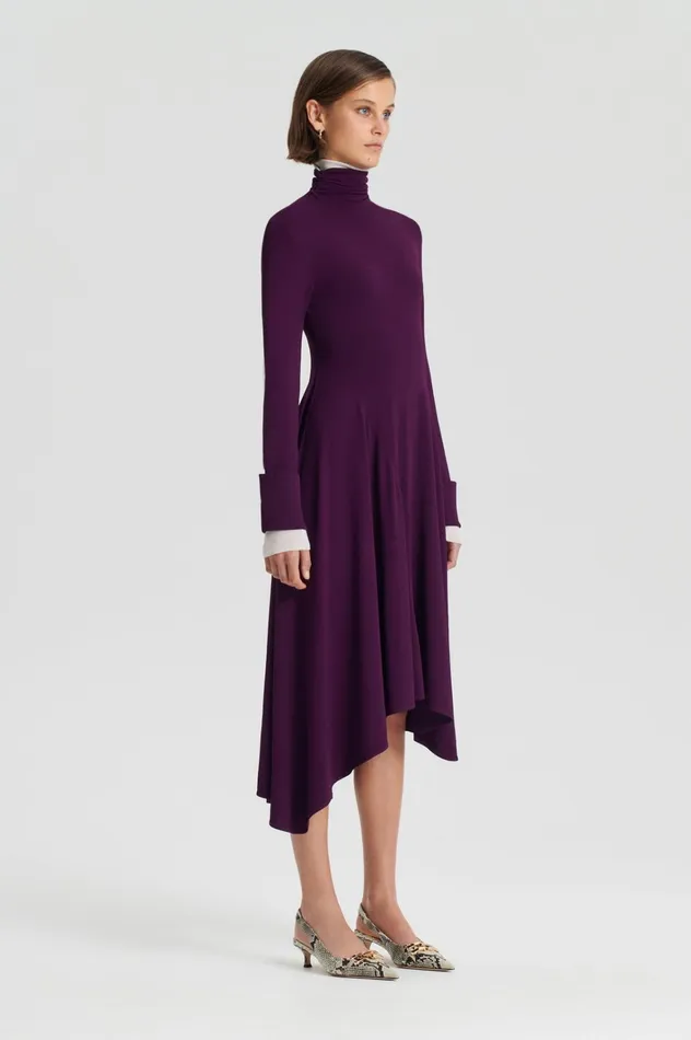 Women Scanlan Theodore Dresses DRAPE HEM DRESS Mulberry