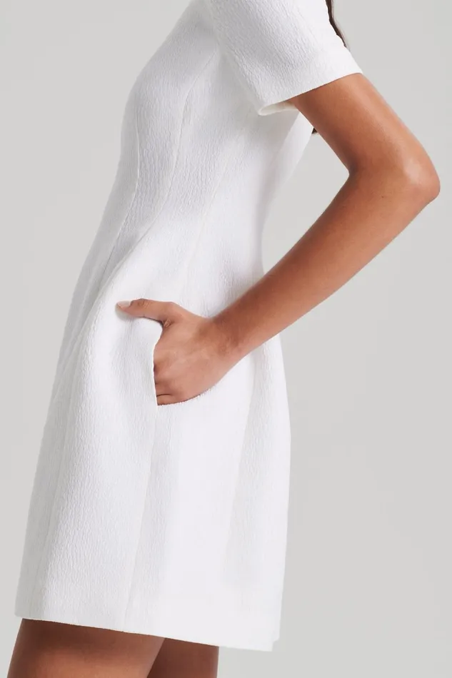 Women Scanlan Theodore Dresses STRETCH REPTILE MINI DRESS White