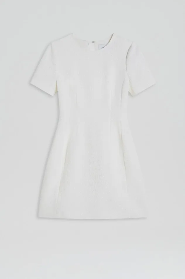 Women Scanlan Theodore Dresses STRETCH REPTILE MINI DRESS White