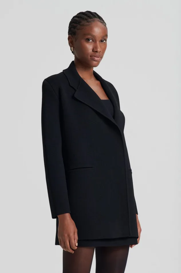 Women Scanlan Theodore Jackets CREPE KNIT LOOSE TAILORED JACKET Black Women Scanlan Theodore Jackets CREPE KNIT LOOSE TAILORED JACKET Black