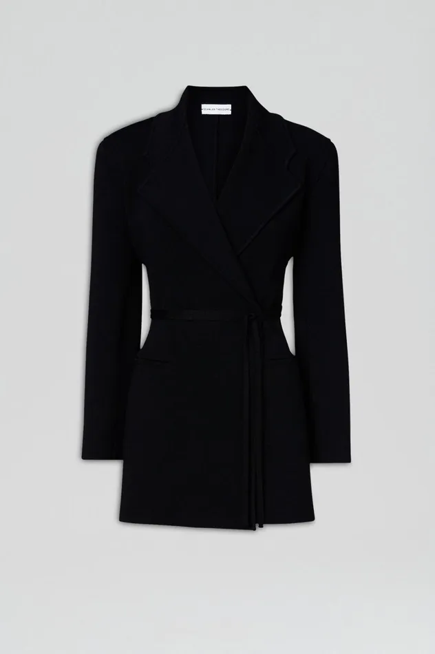 Women Scanlan Theodore Jackets CREPE KNIT LOOSE TAILORED JACKET Black Women Scanlan Theodore Jackets CREPE KNIT LOOSE TAILORED JACKET Black