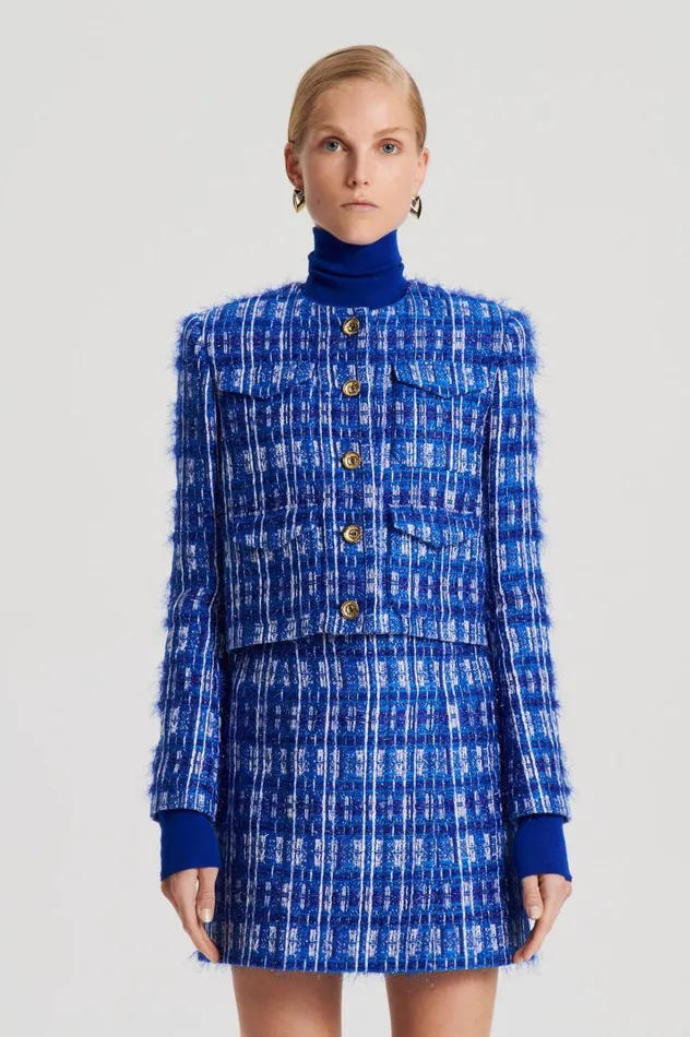 Women Scanlan Theodore Jackets TINSEL CARGO JACKET Cobalt Women Scanlan Theodore Jackets TINSEL CARGO JACKET Cobalt