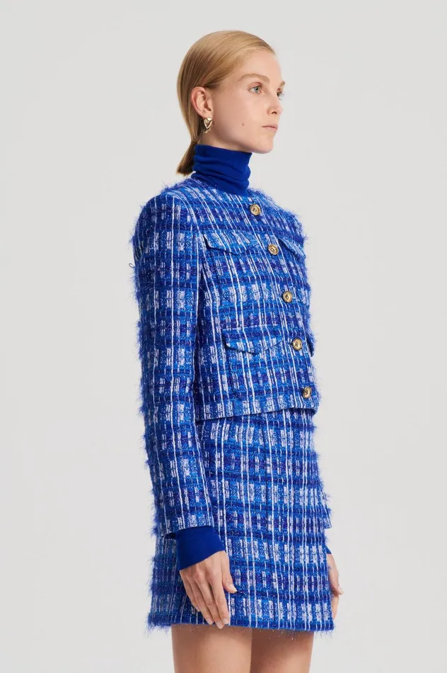 Women Scanlan Theodore Jackets TINSEL CARGO JACKET Cobalt Women Scanlan Theodore Jackets TINSEL CARGO JACKET Cobalt