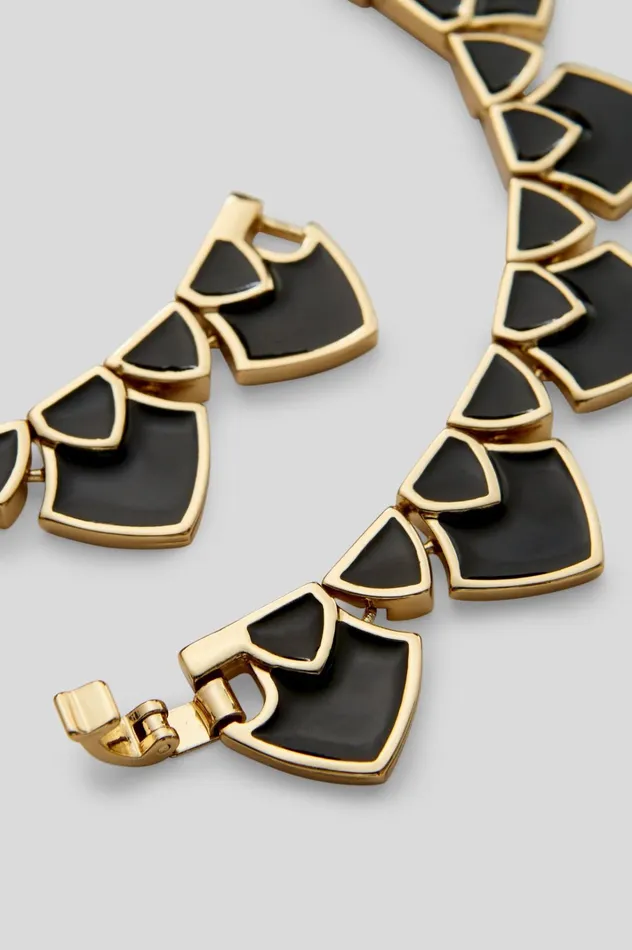 Women Scanlan Theodore Jewelry ENAMEL TRIANGLE CHOKER Black
