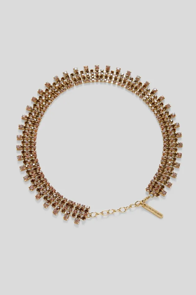 Women Scanlan Theodore Jewelry OPAL STRASS CHOKER Smokedtopaz