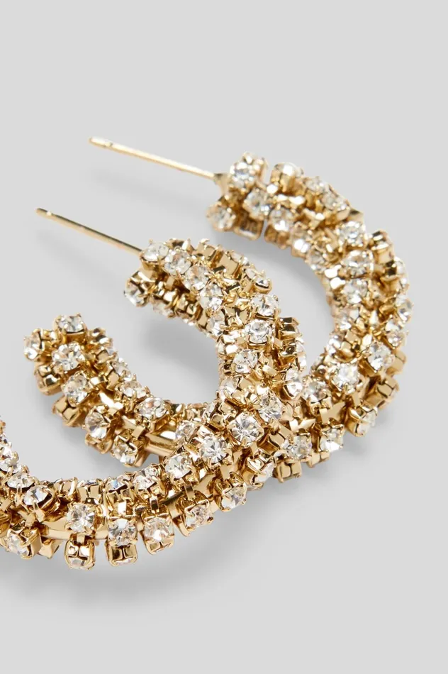 Women Scanlan Theodore Jewelry STRASS TWIST EARRINGS Lightgoldcrystal Women Scanlan Theodore Jewelry STRASS TWIST EARRINGS Lightgoldcrystal