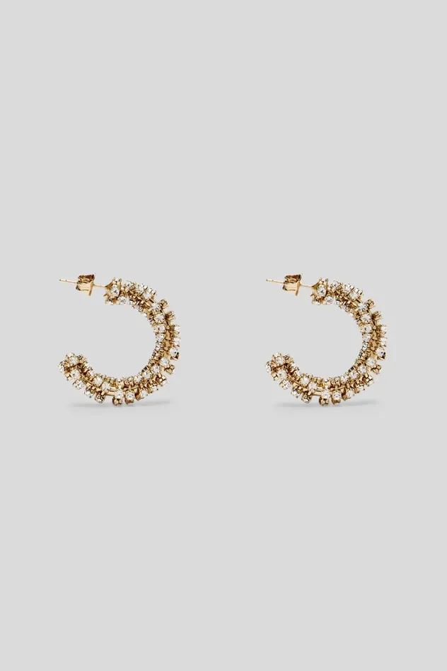 Women Scanlan Theodore Jewelry STRASS TWIST EARRINGS Lightgoldcrystal Women Scanlan Theodore Jewelry STRASS TWIST EARRINGS Lightgoldcrystal
