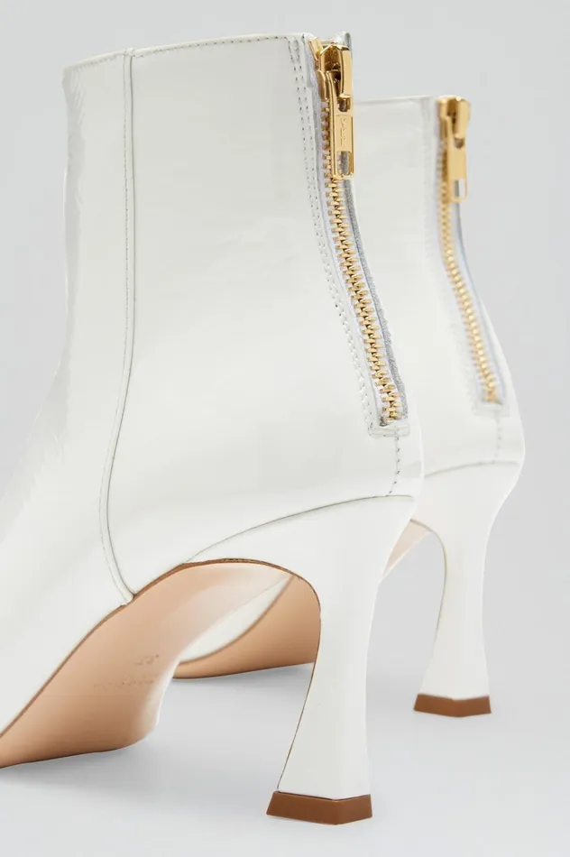 Women Scanlan Theodore Leather CRINKLE LEATHER ANKLE BOOT 75 White Women Scanlan Theodore Leather CRINKLE LEATHER ANKLE BOOT 75 White