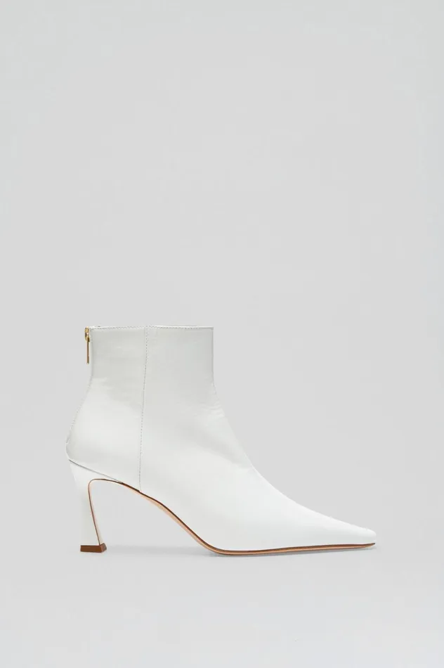 Women Scanlan Theodore Leather CRINKLE LEATHER ANKLE BOOT 75 White Women Scanlan Theodore Leather CRINKLE LEATHER ANKLE BOOT 75 White