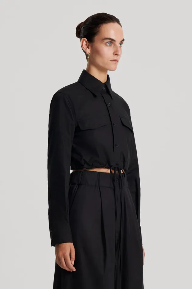 Women Scanlan Theodore Shirts CROP CARGO SHIRT Black Women Scanlan Theodore Shirts CROP CARGO SHIRT Black