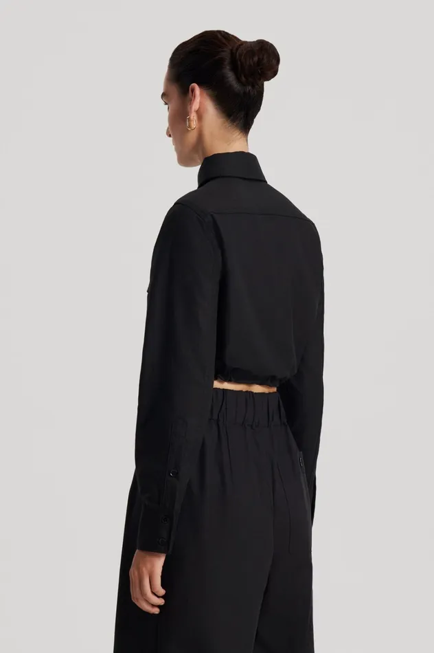 Women Scanlan Theodore Shirts CROP CARGO SHIRT Black Women Scanlan Theodore Shirts CROP CARGO SHIRT Black