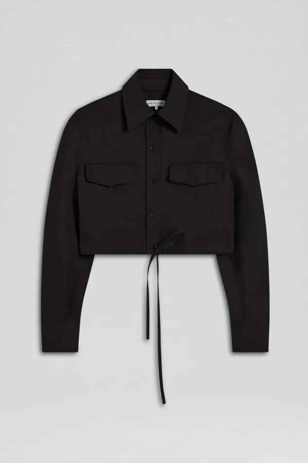 Women Scanlan Theodore Shirts CROP CARGO SHIRT Black Women Scanlan Theodore Shirts CROP CARGO SHIRT Black