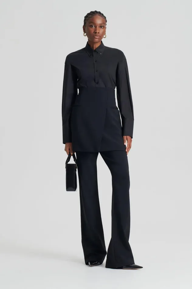 Women Scanlan Theodore Shirts PARACHUTE COTTON SHIRT Black