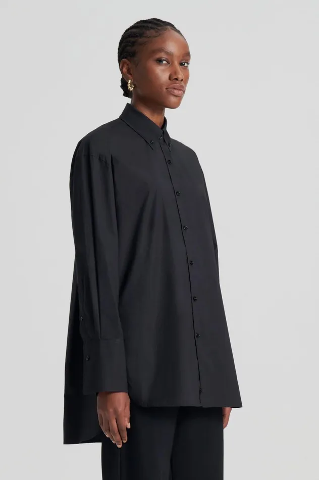 Women Scanlan Theodore Shirts PARACHUTE COTTON SHIRT Black Women Scanlan Theodore Shirts PARACHUTE COTTON SHIRT Black
