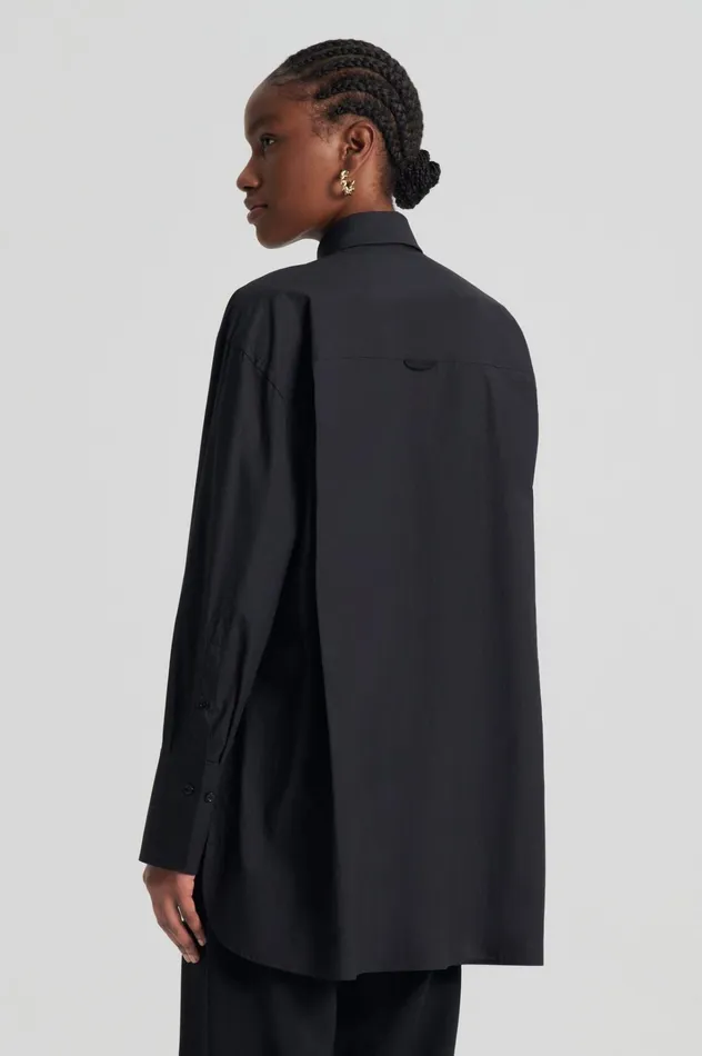 Women Scanlan Theodore Shirts PARACHUTE COTTON SHIRT Black Women Scanlan Theodore Shirts PARACHUTE COTTON SHIRT Black