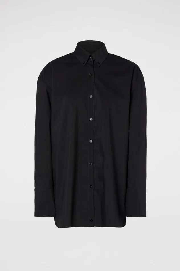 Women Scanlan Theodore Shirts PARACHUTE COTTON SHIRT Black Women Scanlan Theodore Shirts PARACHUTE COTTON SHIRT Black