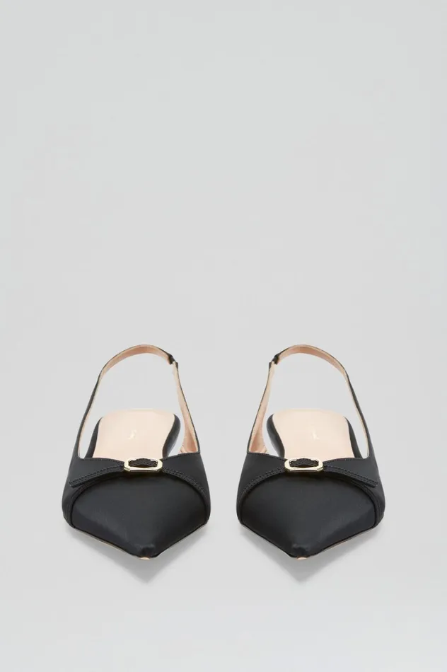 Women Scanlan Theodore Shoes SATIN SLINGBACK 2 Black