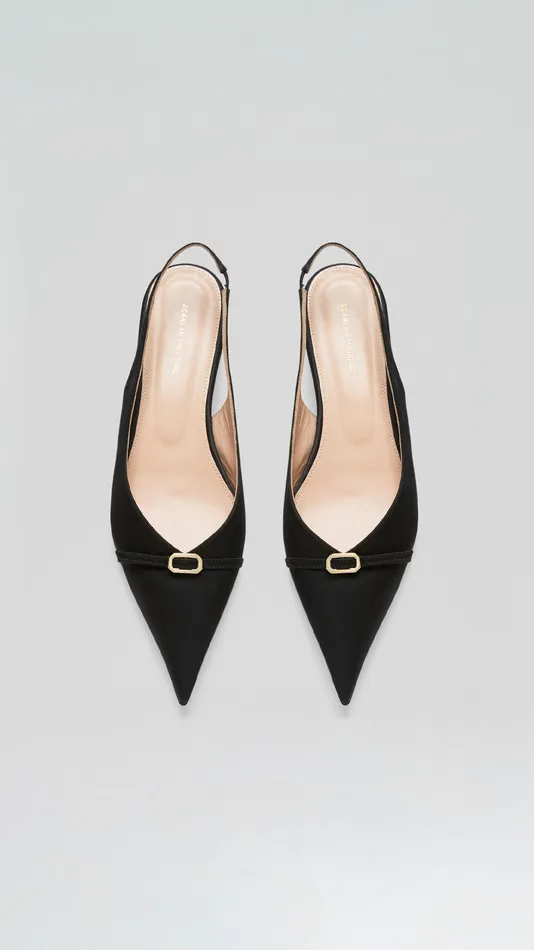 Women Scanlan Theodore Shoes SATIN SLINGBACK 2 Black