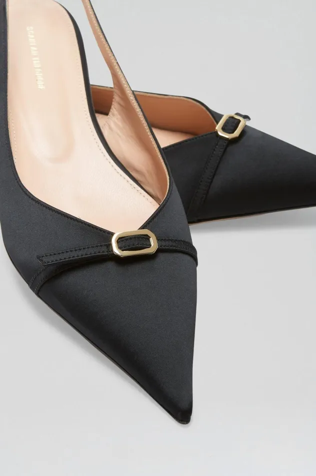 Women Scanlan Theodore Shoes SATIN SLINGBACK 2 Black