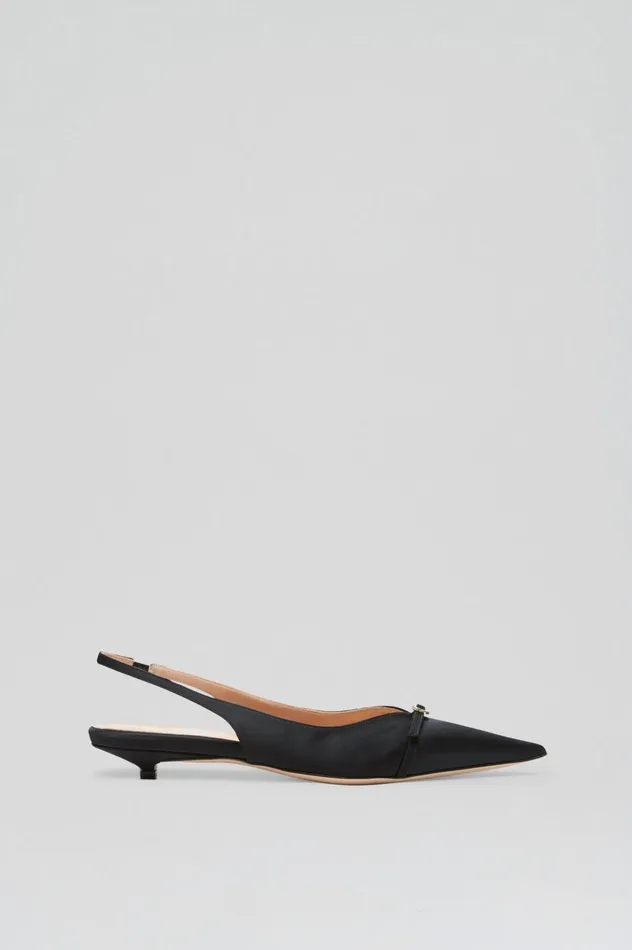 Women Scanlan Theodore Shoes SATIN SLINGBACK 2 Black