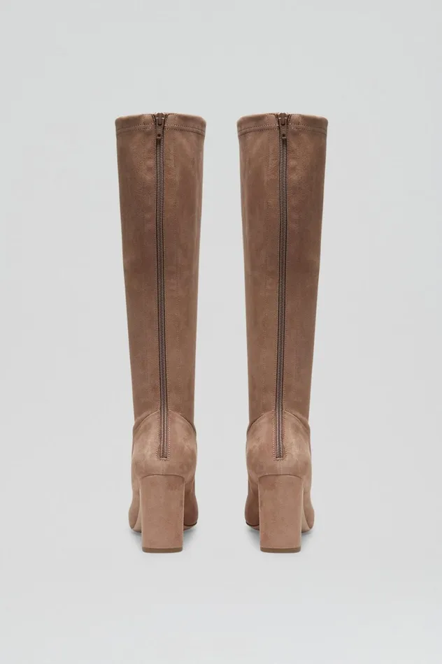 Women Scanlan Theodore Shoes STRETCH BELOW THE KNEE BOOT 85 Camelsuede
