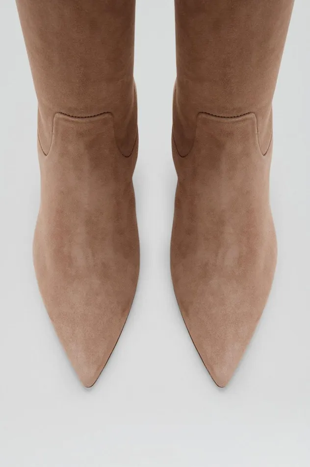 Women Scanlan Theodore Shoes STRETCH BELOW THE KNEE BOOT 85 Camelsuede