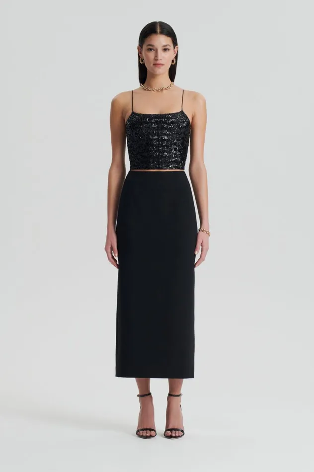 Women Scanlan Theodore Skirts CADY PENCIL SKIRT Black