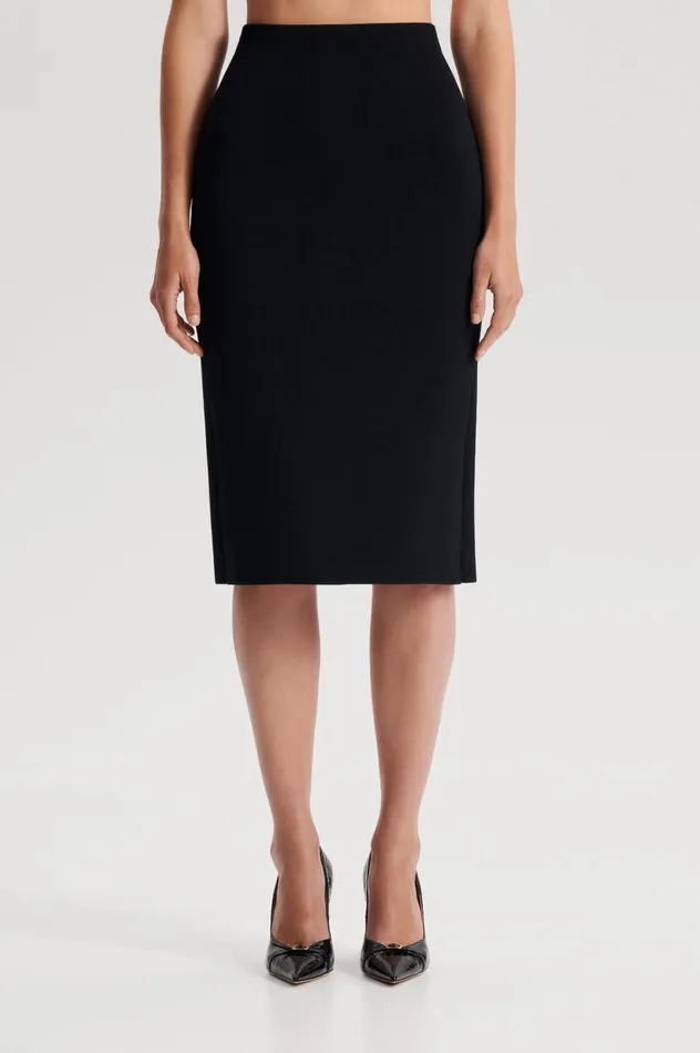 Women Scanlan Theodore Skirts CREPE KNIT PENCIL SKIRT Black