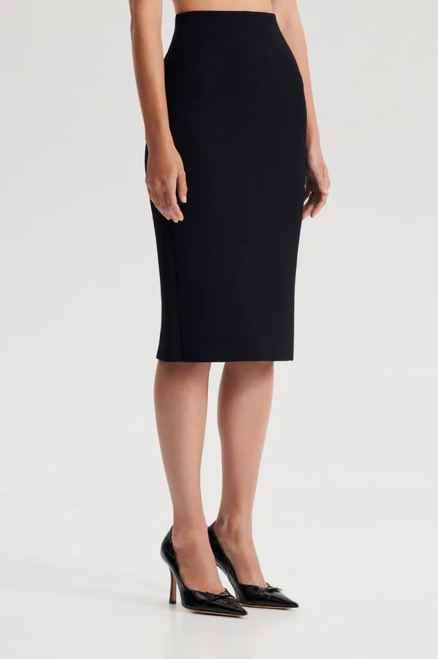 Women Scanlan Theodore Skirts CREPE KNIT PENCIL SKIRT Black