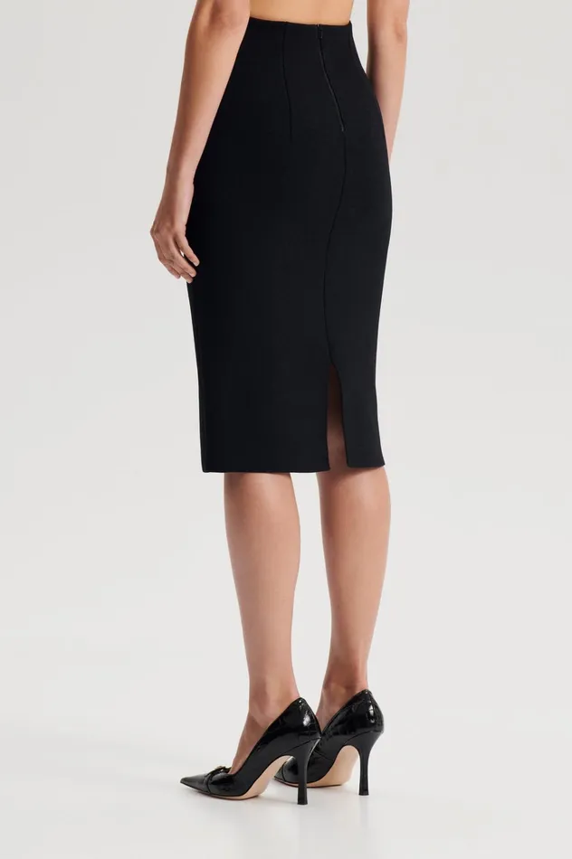 Women Scanlan Theodore Skirts CREPE KNIT PENCIL SKIRT Black