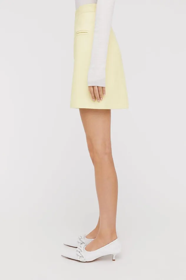 Women Scanlan Theodore Skirts LEATHER MINI SKIRT Lemon
