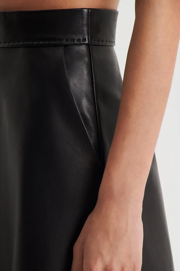 Women Scanlan Theodore Skirts LEATHER SOFT SKIRT Black