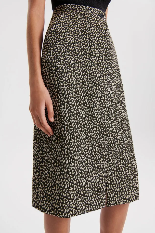 Women Scanlan Theodore Skirts OCELOT PENCIL SKIRT Darkelm Women Scanlan Theodore Skirts OCELOT PENCIL SKIRT Darkelm