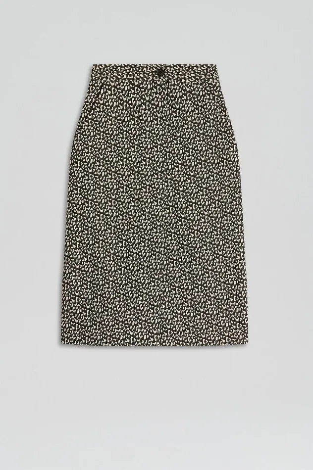 Women Scanlan Theodore Skirts OCELOT PENCIL SKIRT Darkelm Women Scanlan Theodore Skirts OCELOT PENCIL SKIRT Darkelm